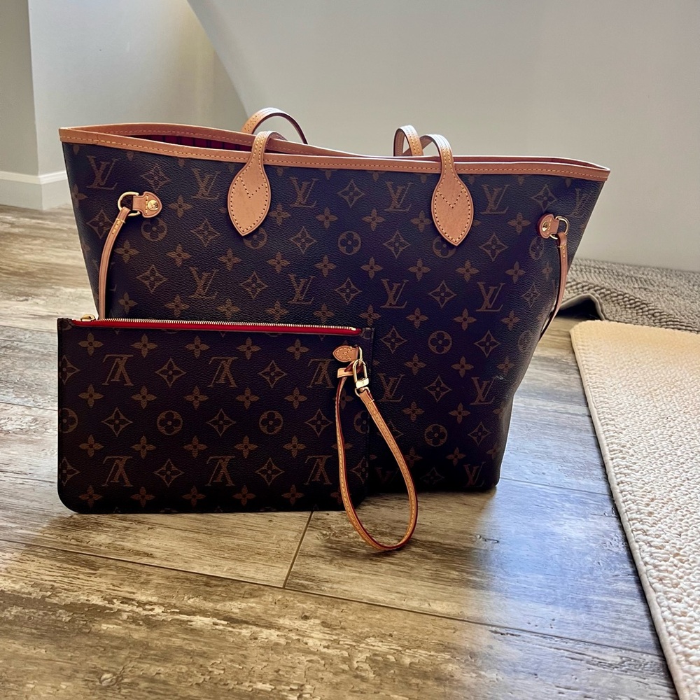 Louis Vuitton Brown Monogram Tote Bag with Vachetta Leather MM